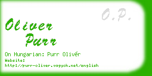 oliver purr business card