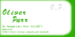 oliver purr business card